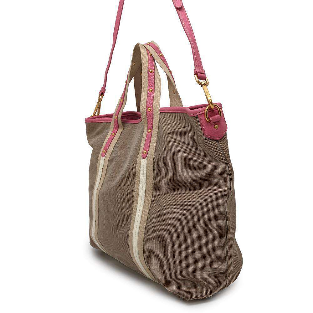 Prada Tote Logo Shoulder Jacquard Bag